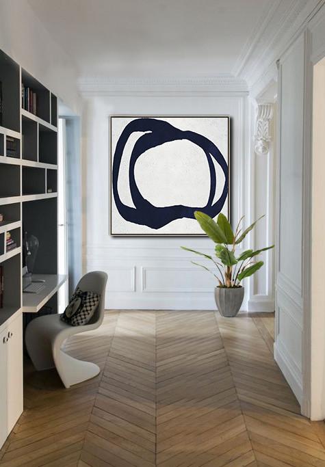 Navy Blue Minimalist Painting #NV313A - Click Image to Close